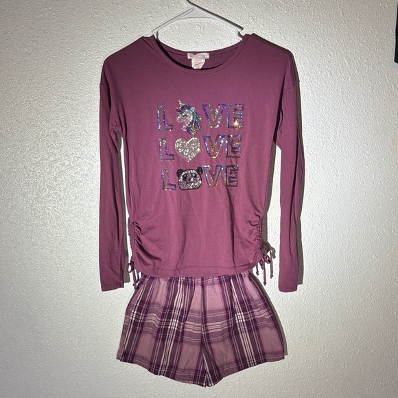 Kids Pajamas Set - Purple Love Design - Picture 1 of 4